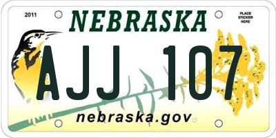 NE license plate AJJ107