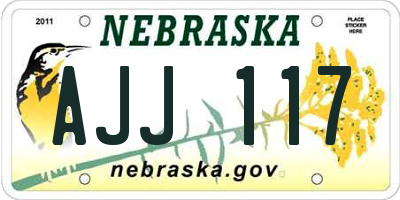 NE license plate AJJ117
