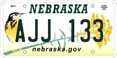 NE license plate AJJ133