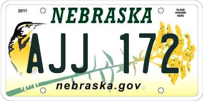 NE license plate AJJ172