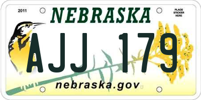 NE license plate AJJ179
