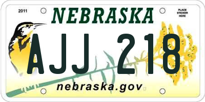NE license plate AJJ218