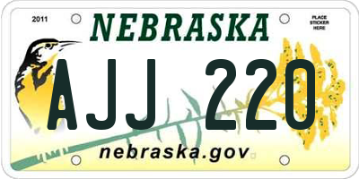 NE license plate AJJ220