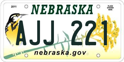NE license plate AJJ221