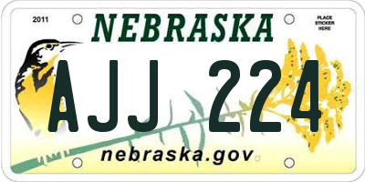 NE license plate AJJ224