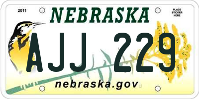 NE license plate AJJ229
