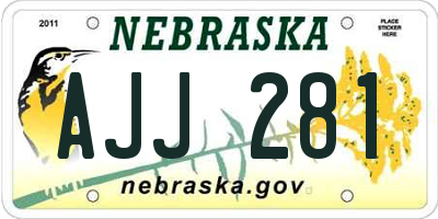 NE license plate AJJ281