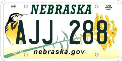 NE license plate AJJ288