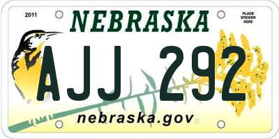 NE license plate AJJ292