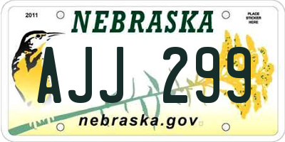 NE license plate AJJ299