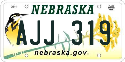 NE license plate AJJ319