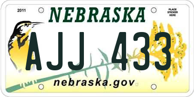 NE license plate AJJ433