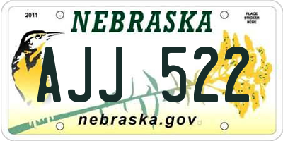 NE license plate AJJ522