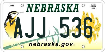 NE license plate AJJ536
