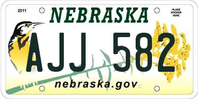 NE license plate AJJ582