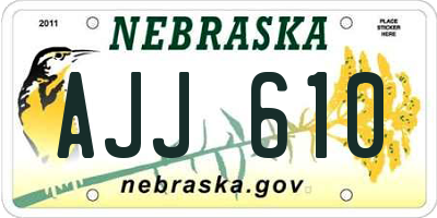 NE license plate AJJ610