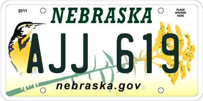 NE license plate AJJ619