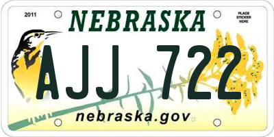 NE license plate AJJ722