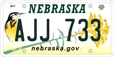 NE license plate AJJ733