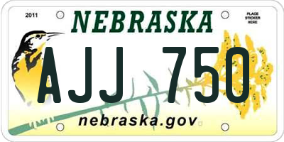 NE license plate AJJ750