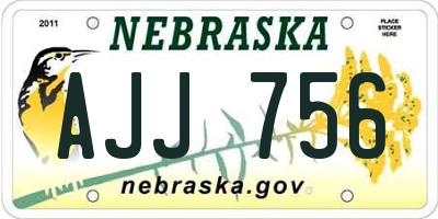 NE license plate AJJ756