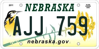 NE license plate AJJ759