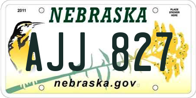 NE license plate AJJ827