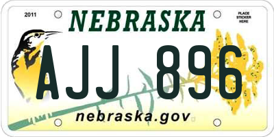 NE license plate AJJ896