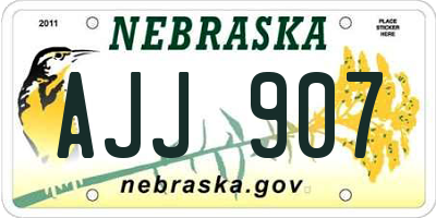 NE license plate AJJ907