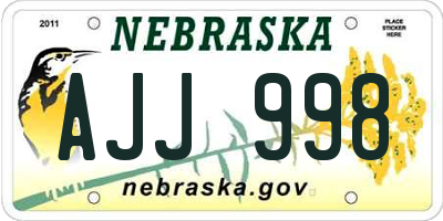 NE license plate AJJ998