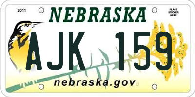 NE license plate AJK159