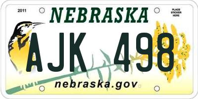 NE license plate AJK498