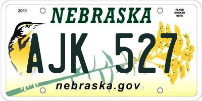 NE license plate AJK527