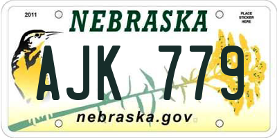NE license plate AJK779