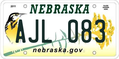NE license plate AJL083