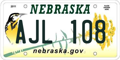 NE license plate AJL108