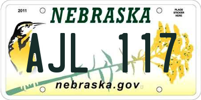 NE license plate AJL117