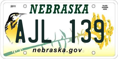 NE license plate AJL139