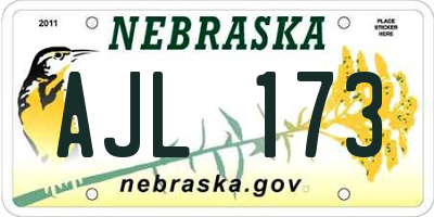NE license plate AJL173