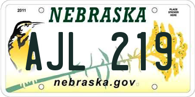 NE license plate AJL219