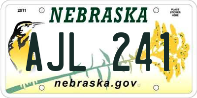 NE license plate AJL241