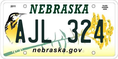 NE license plate AJL324