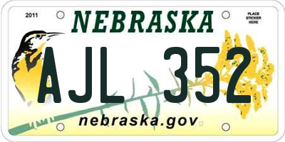 NE license plate AJL352