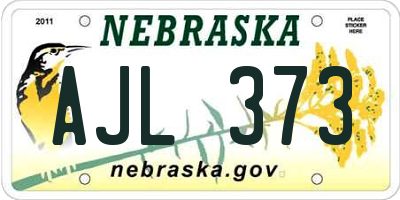 NE license plate AJL373