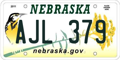 NE license plate AJL379