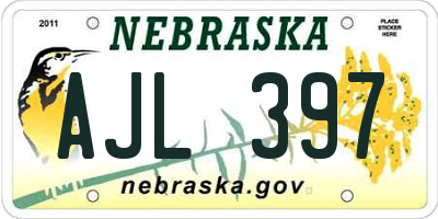 NE license plate AJL397