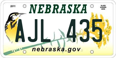 NE license plate AJL435