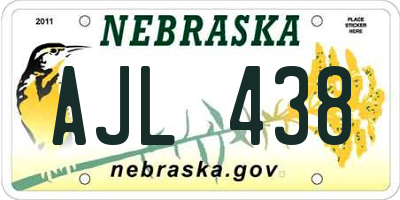 NE license plate AJL438