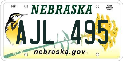 NE license plate AJL495