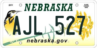 NE license plate AJL527